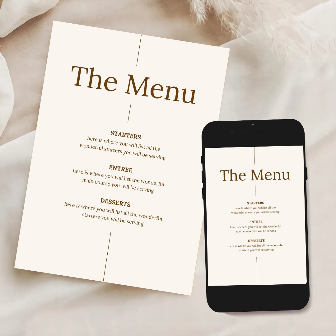 Simple Lines Menu Template - Espresso