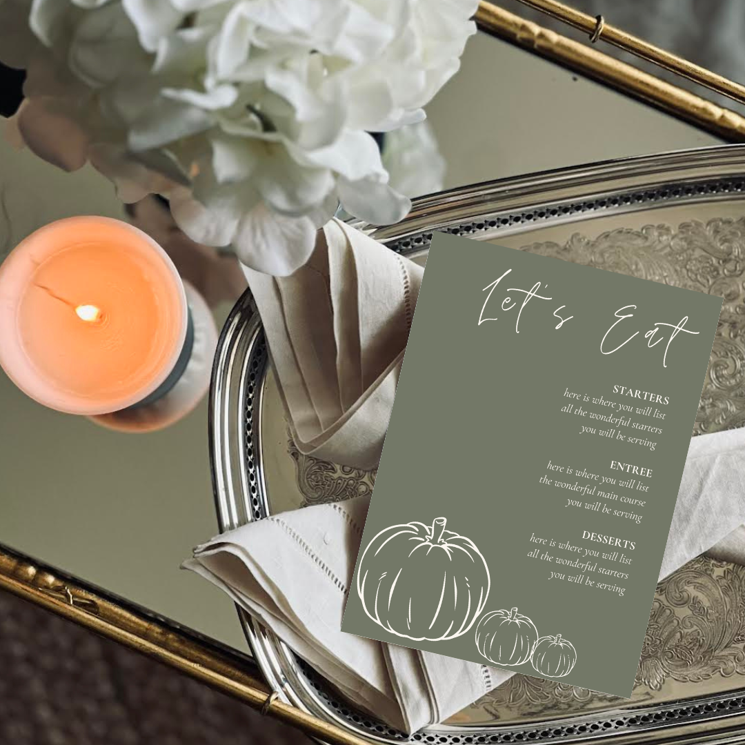 Fall Dinner Menu Template - Forrest Green