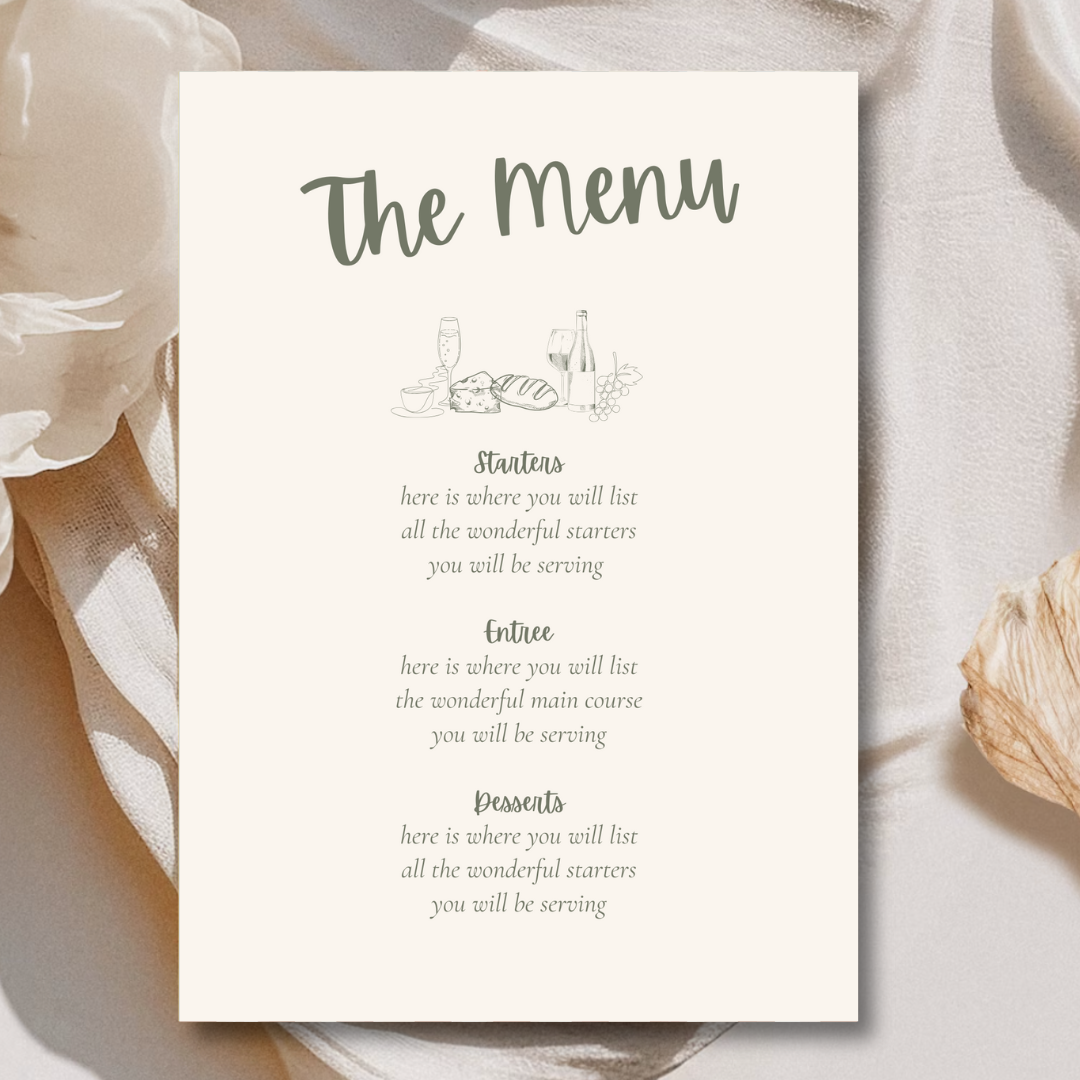 The Menu Dinner Menu Template - Forrest Green