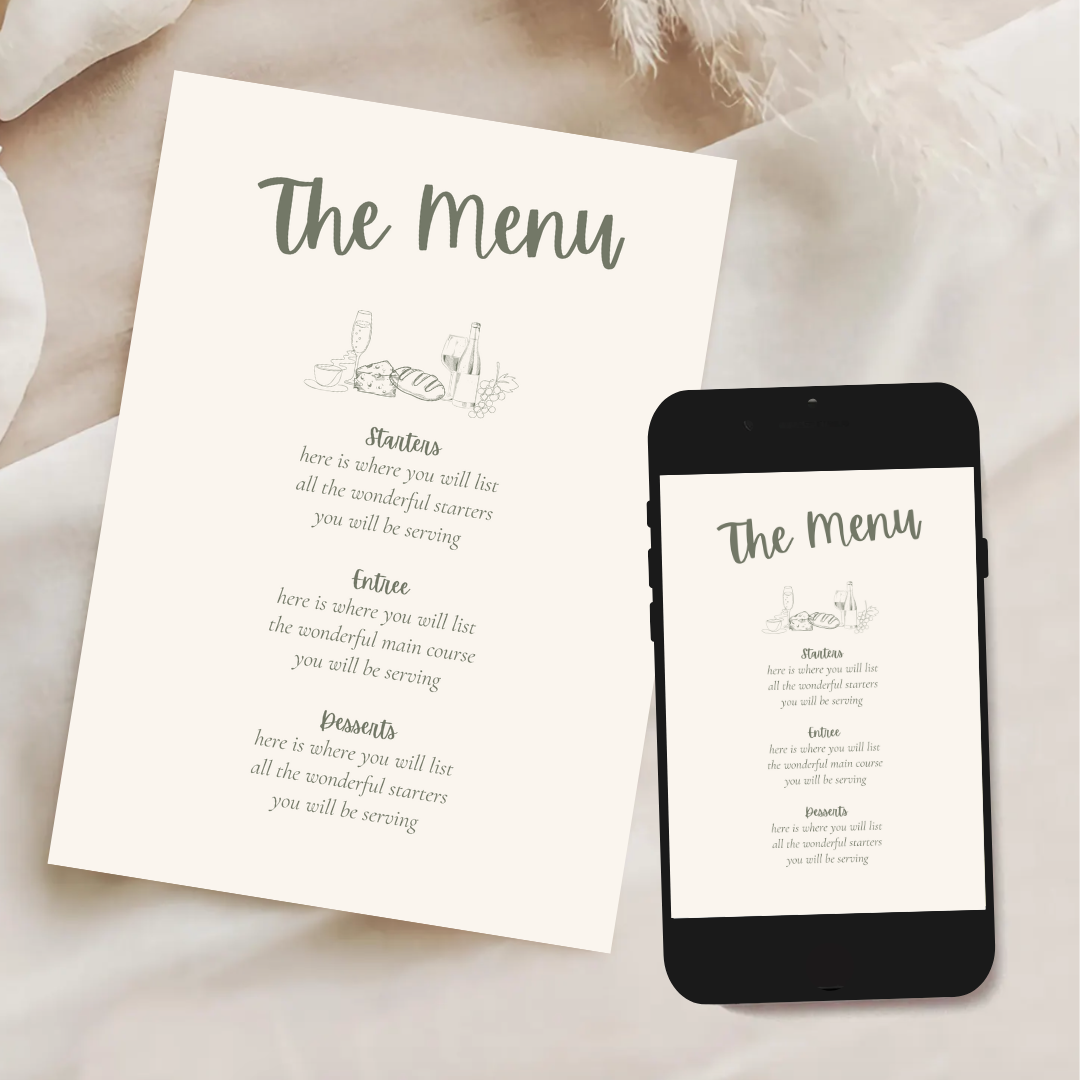 The Menu Dinner Menu Template - Forrest Green