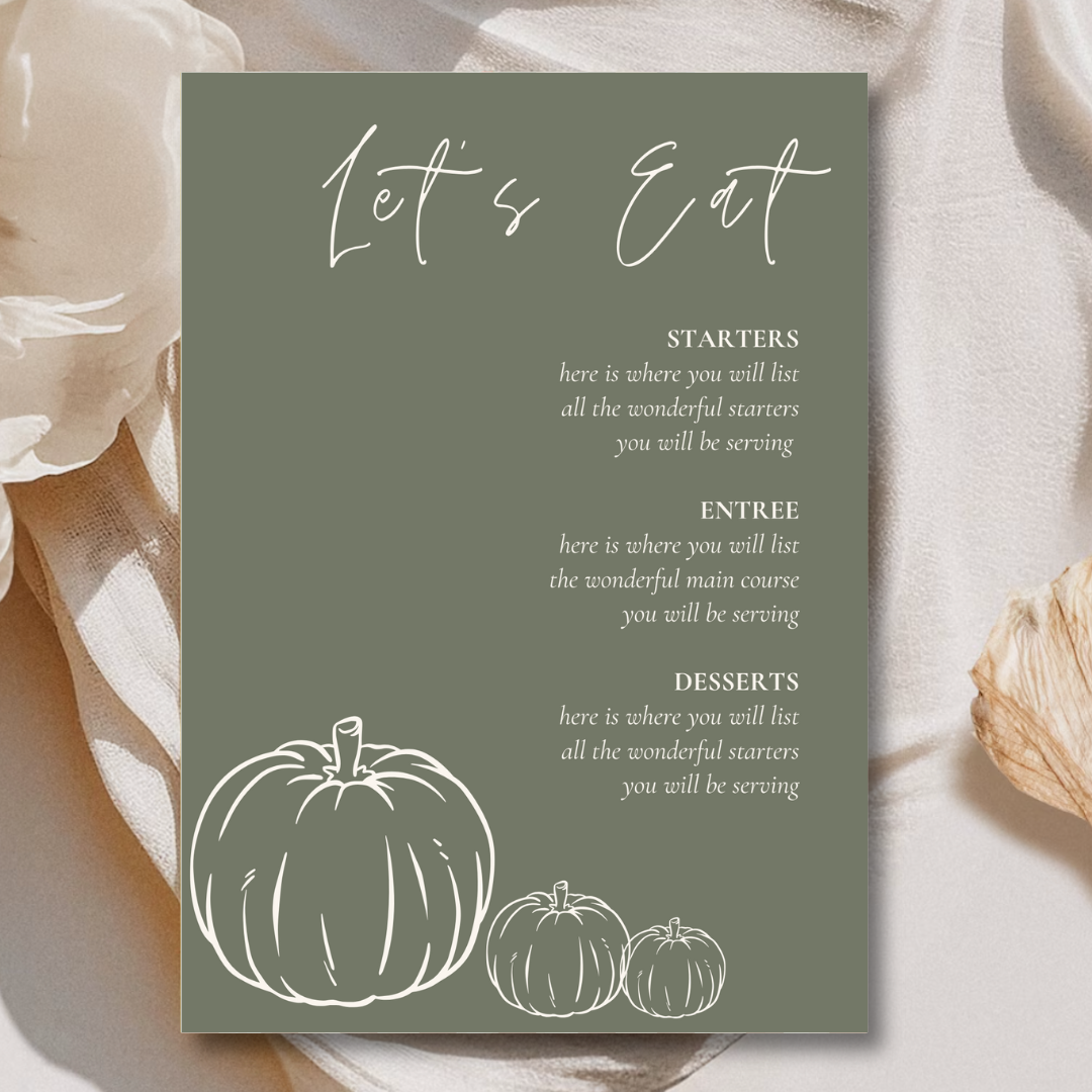 Fall Dinner Menu Template - Forrest Green