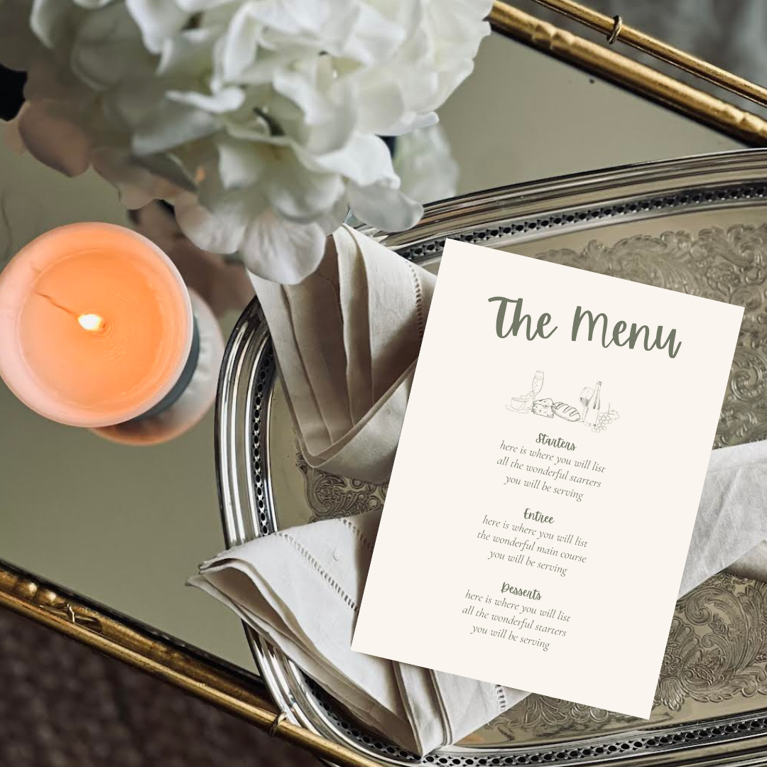 The Menu Dinner Menu Template - Forrest Green