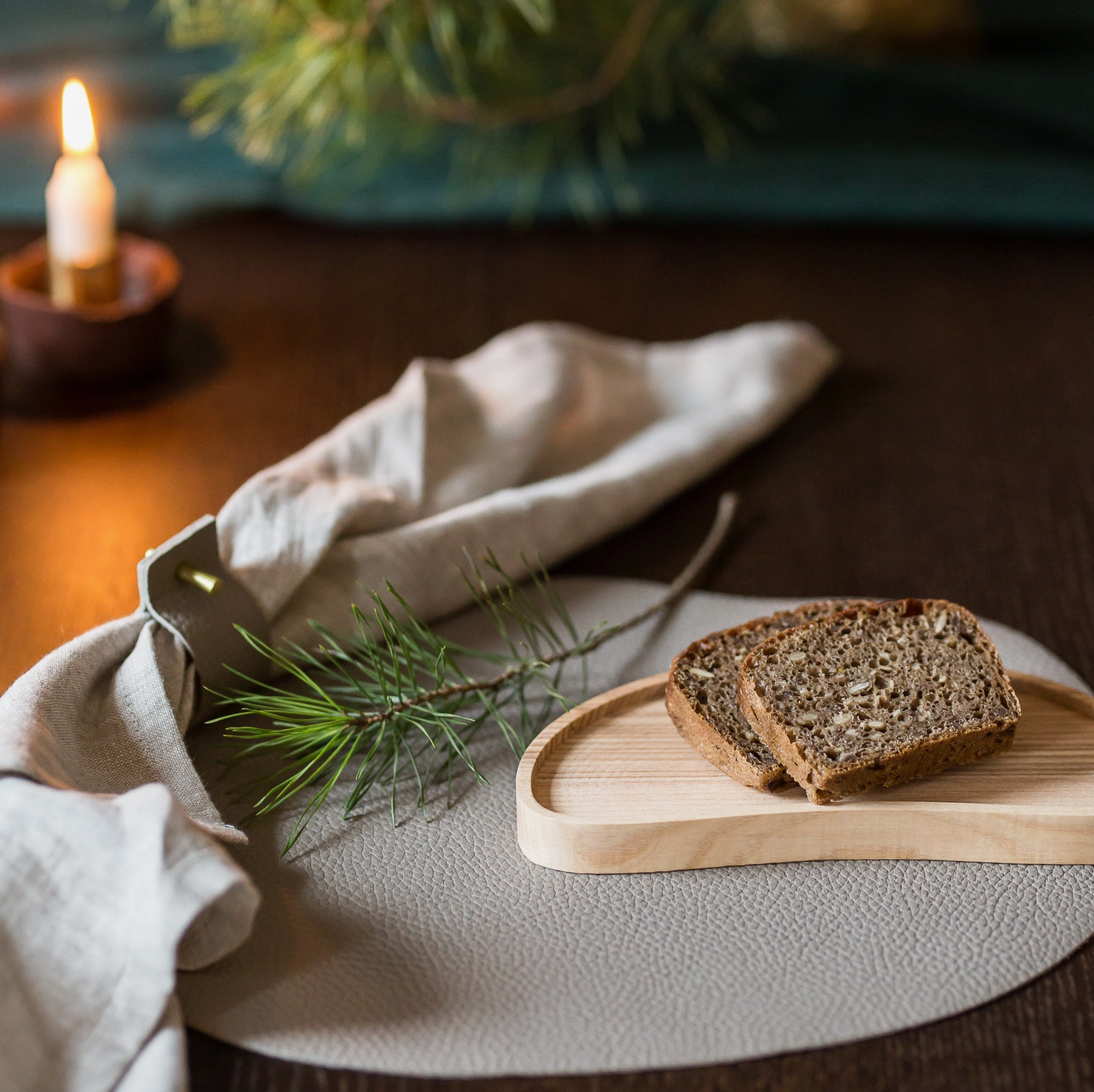 Beige Leather Napkin Ring (set of 4)