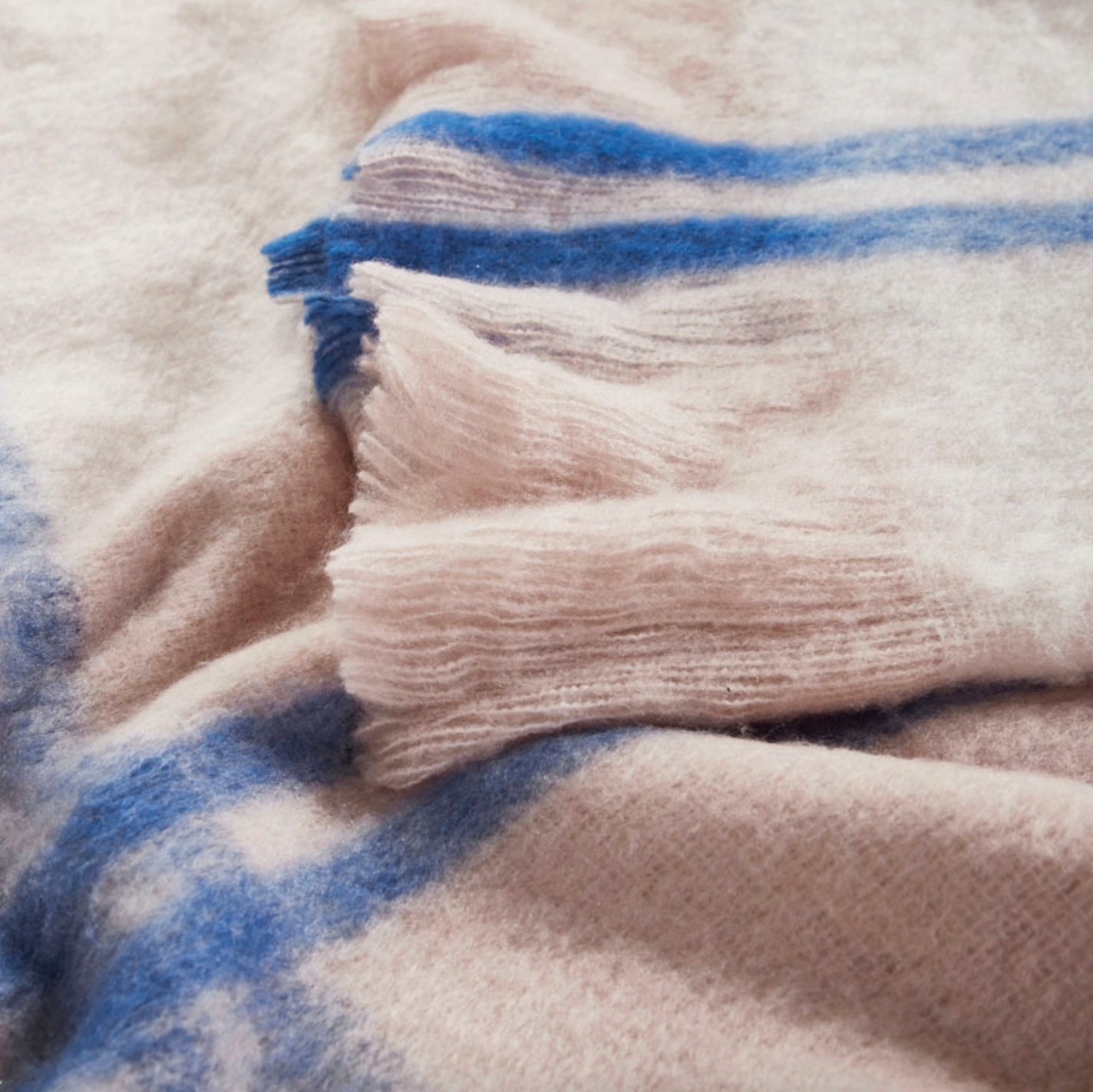 Ivy Stripe Faux Mohair Throw